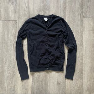 J.Crew black button up long sleeve cardigan 100% cotton Size XS